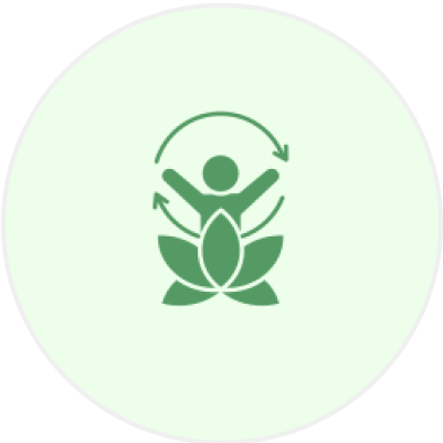 Person with arrows and lotus design.
